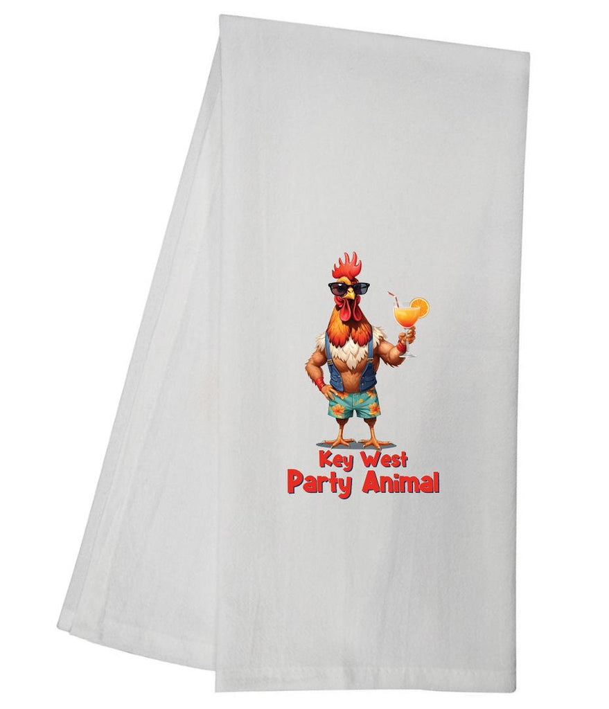 Key West Party Animal History Tea Towel