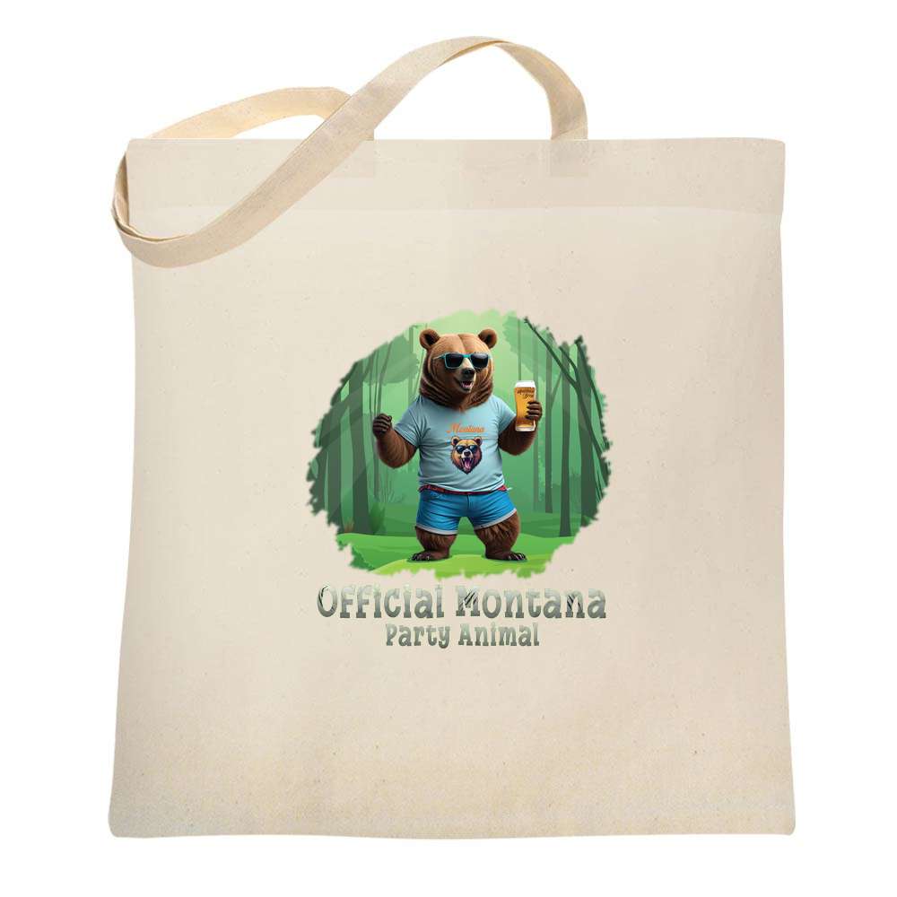 Official Montana Party Animal Grizzly Bear Tote Bag