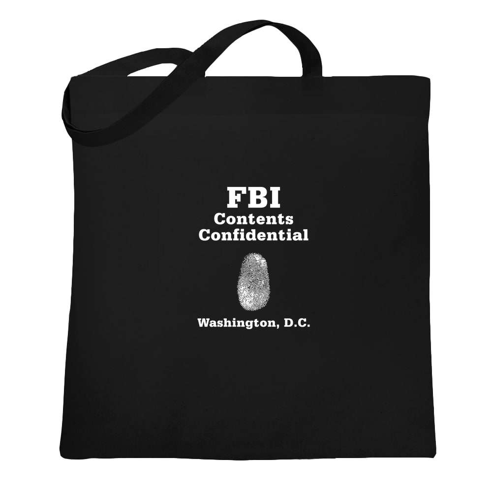 CUSTOM FBI Contents Confidential Thumb Print Tote Bag