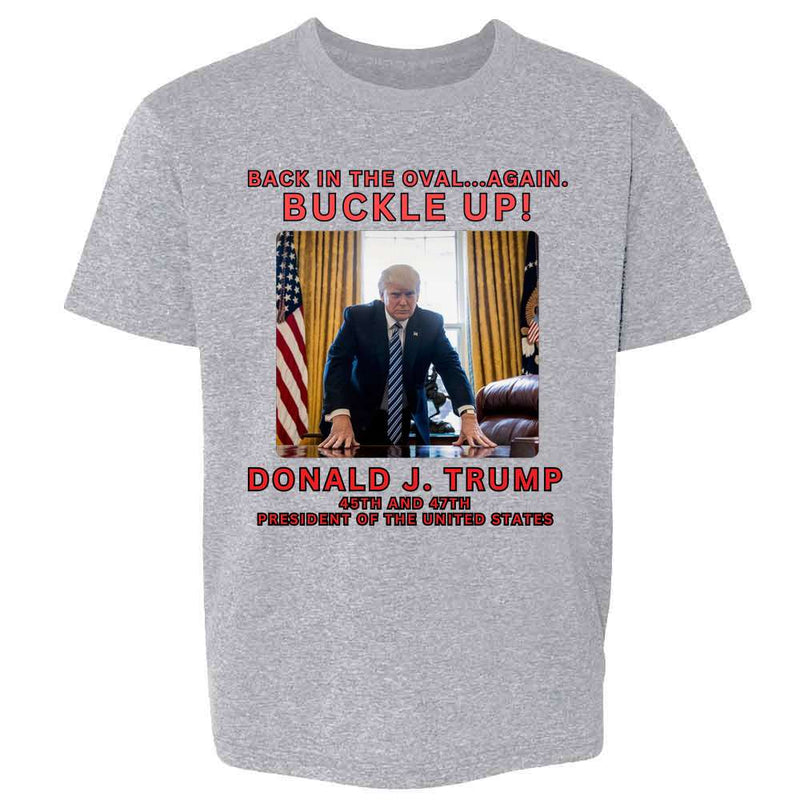 Donald Trump 47th President Buckle Up Kids & Youth Tee