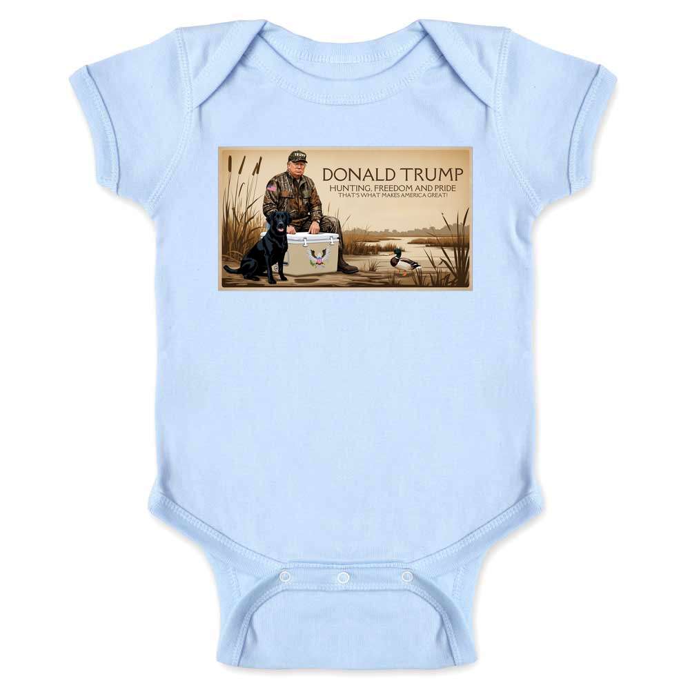 Donald Trump Hunting Freedom And Pride Duck  Baby Bodysuit