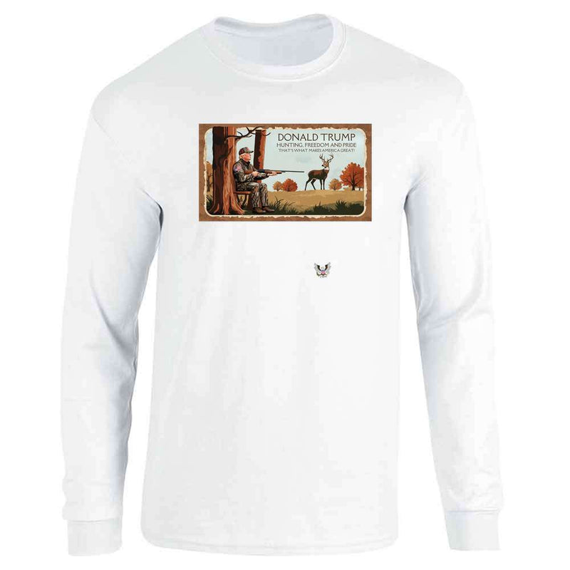 Donald Trump Hunting Freedom And Pride Deer Long Sleeve