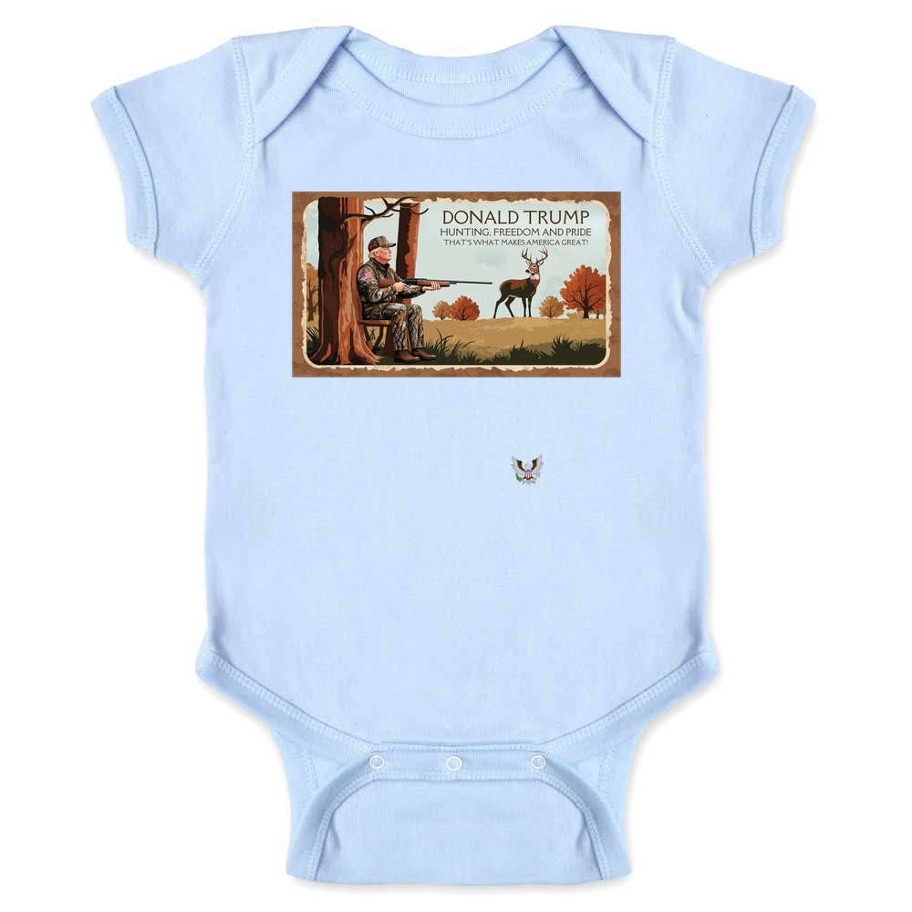 Donald Trump Hunting Freedom And Pride Deer Baby Bodysuit