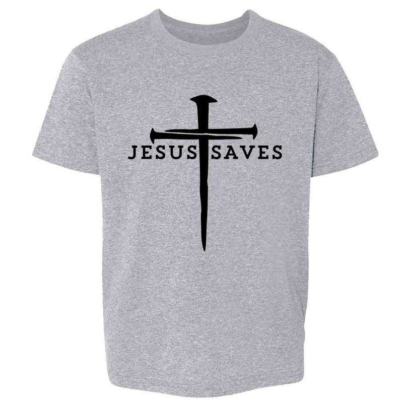 Jesus Saves Cross Nails Christian Kids & Youth Tee