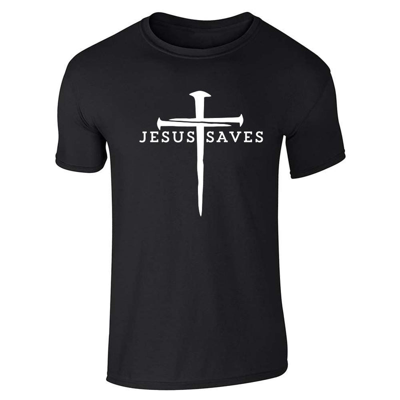 Jesus Saves Cross Nails Christian Unisex Tee
