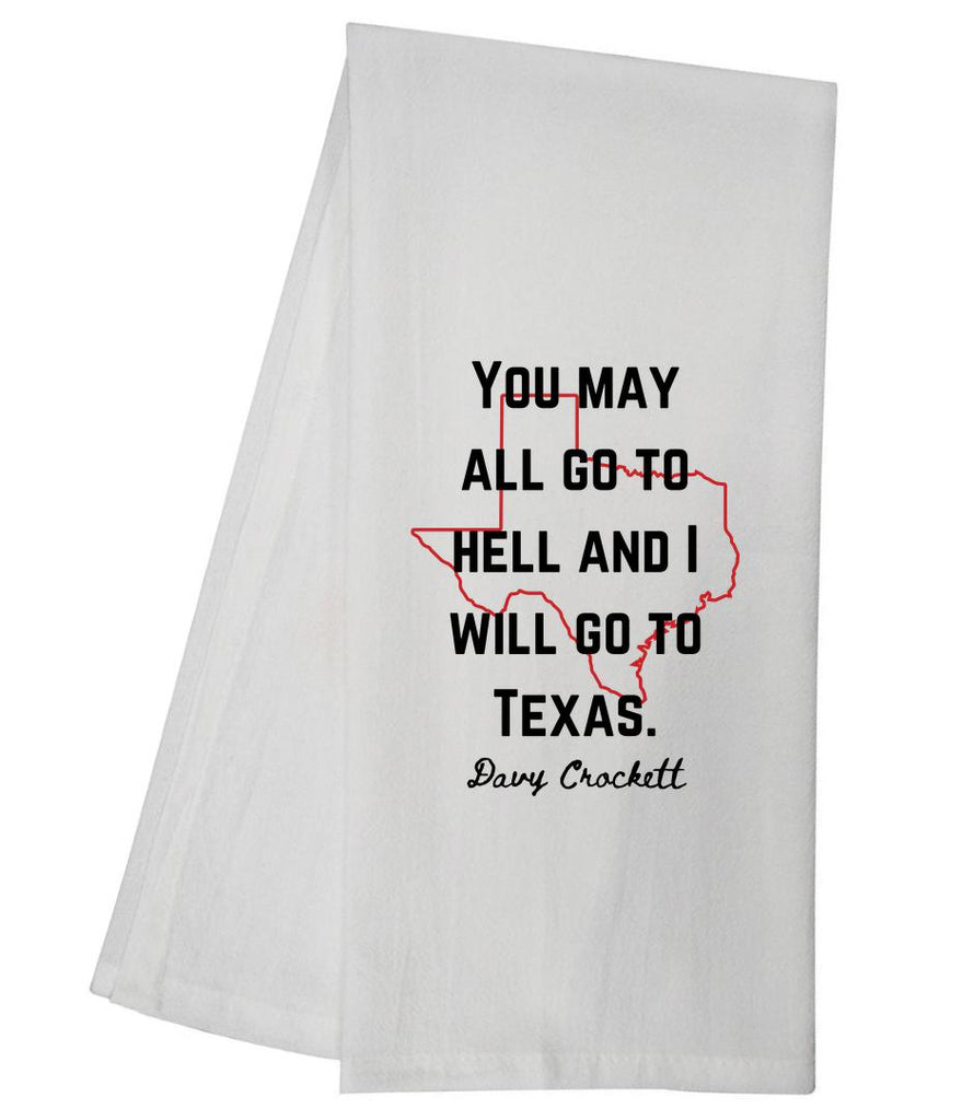 Davy Crockett Go To Texas Tea Towel GGTT1378