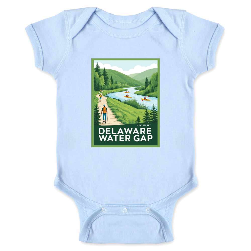 New Jersey Delaware Water Gap Nature Retro Travel  Baby Bodysuit