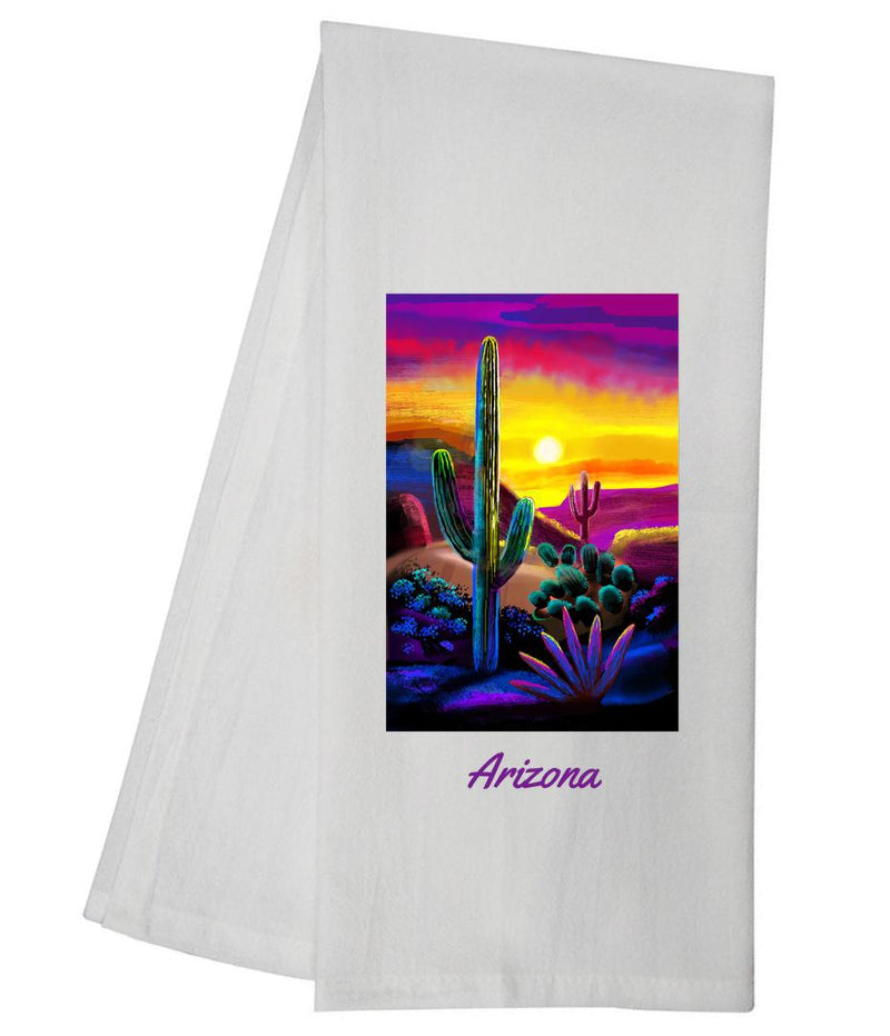 Sunset Landscape ARIZONA NAMEDROP Tea Towel GGTT1185_ARIZONA