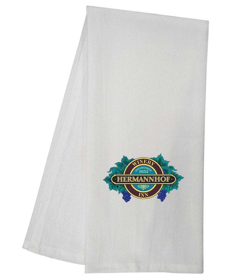 CUSTOM Hermannhof Winery Established 1852 Logo Tea Towel
