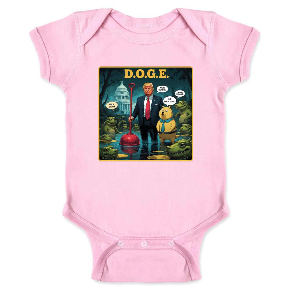 Donald Trump DOGE Drain Swamp Baby Bodysuit