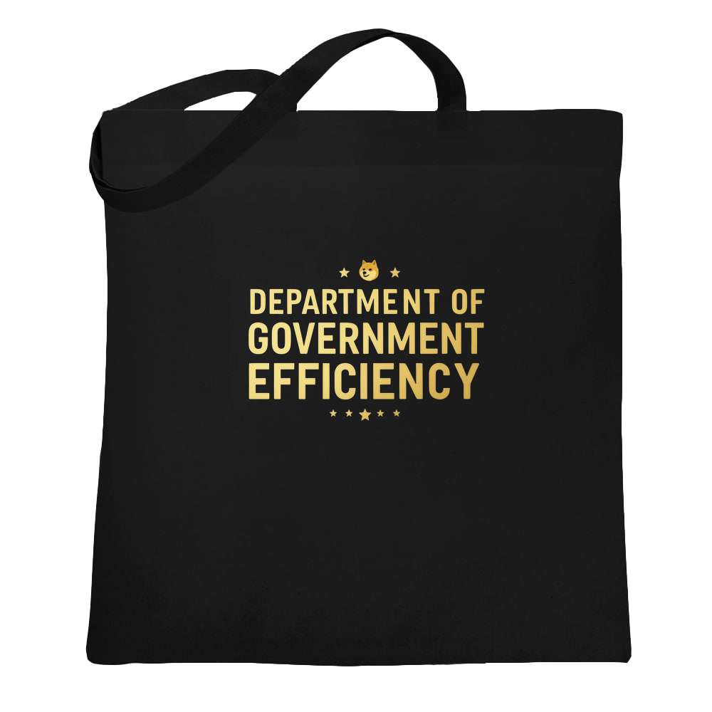 Donald Trump DOGE Gold Logo Shiba Inu Tote Bag
