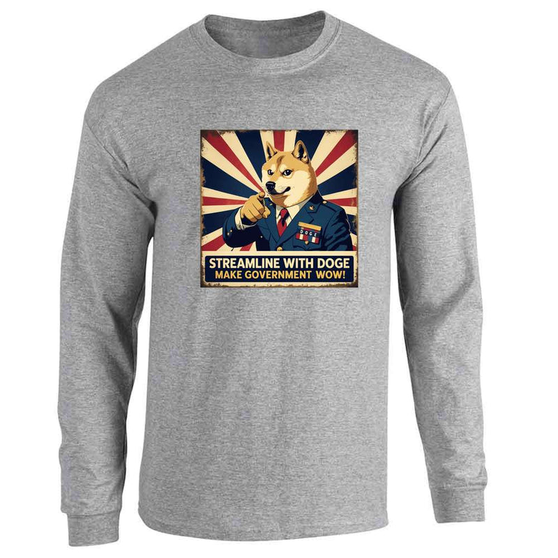 Donald Trump DOGE Streamline Make Government WOW Long Sleeve