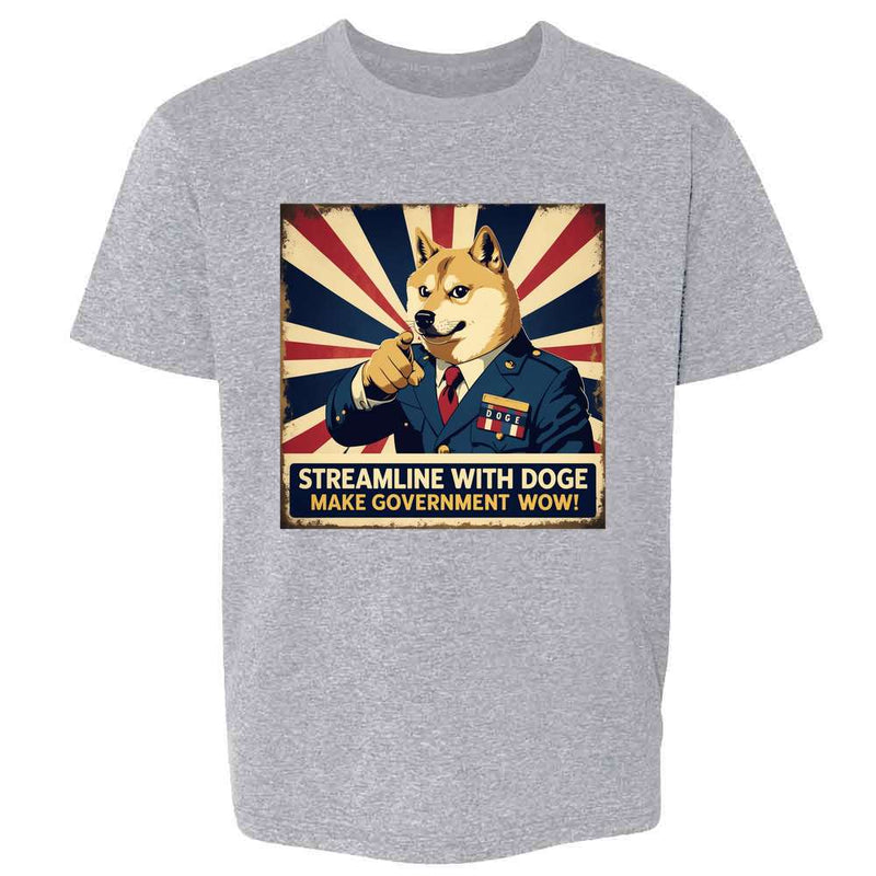 Donald Trump DOGE Streamline Make Government WOW Kids & Youth Tee