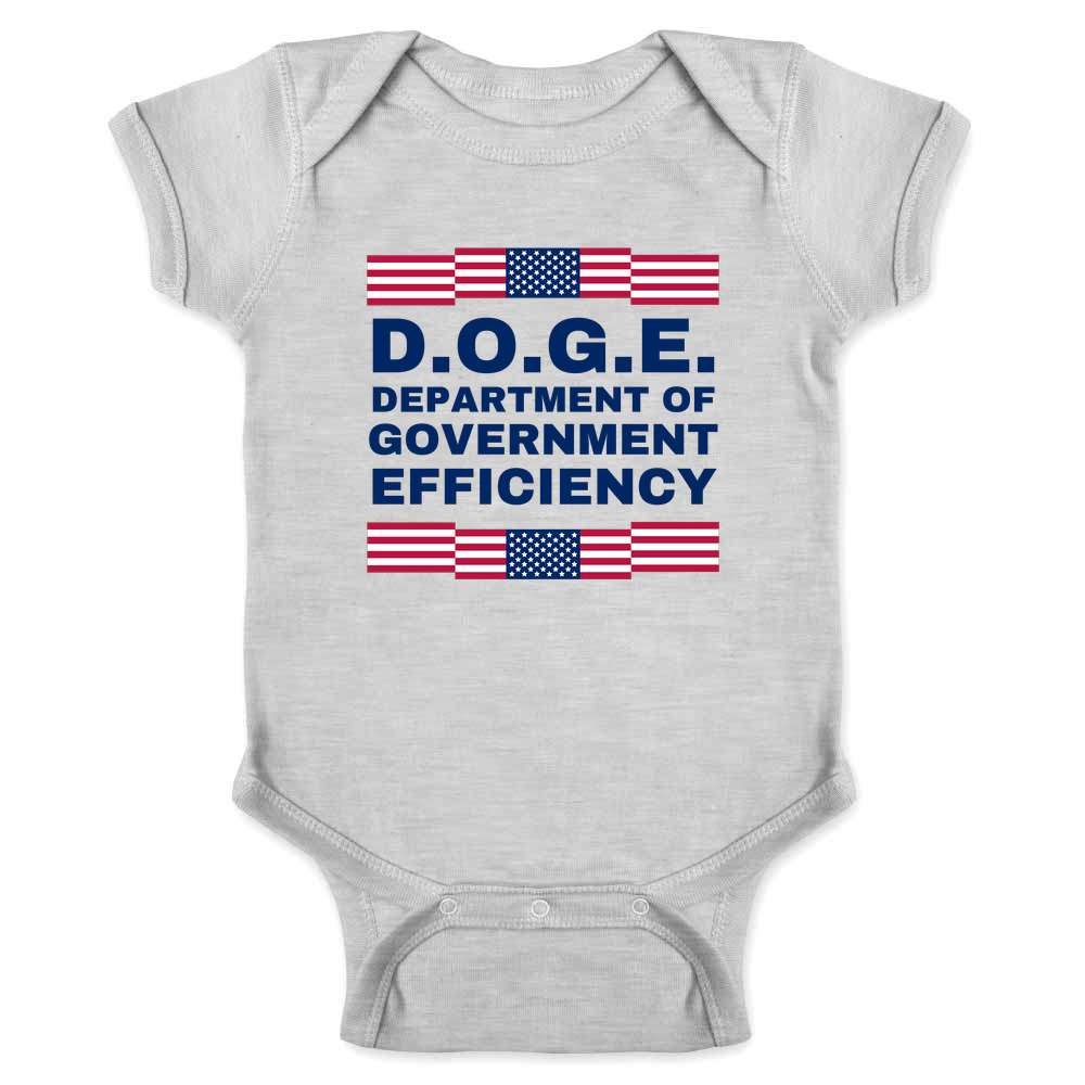 Donald Trump DOGE Flag Banner Patriotic Baby Bodysuit