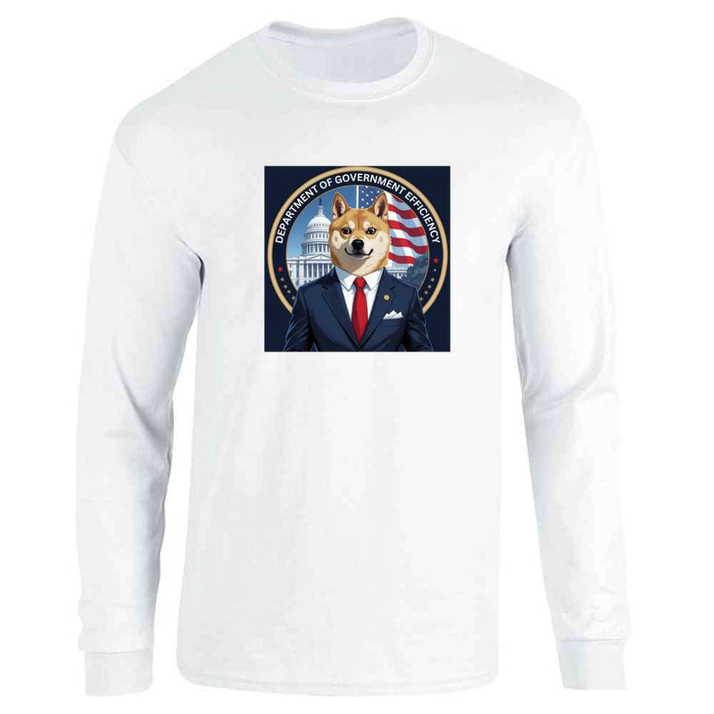 Donald Trump DOGE Shiba Inu In Suit Logo Capital  Long Sleeve