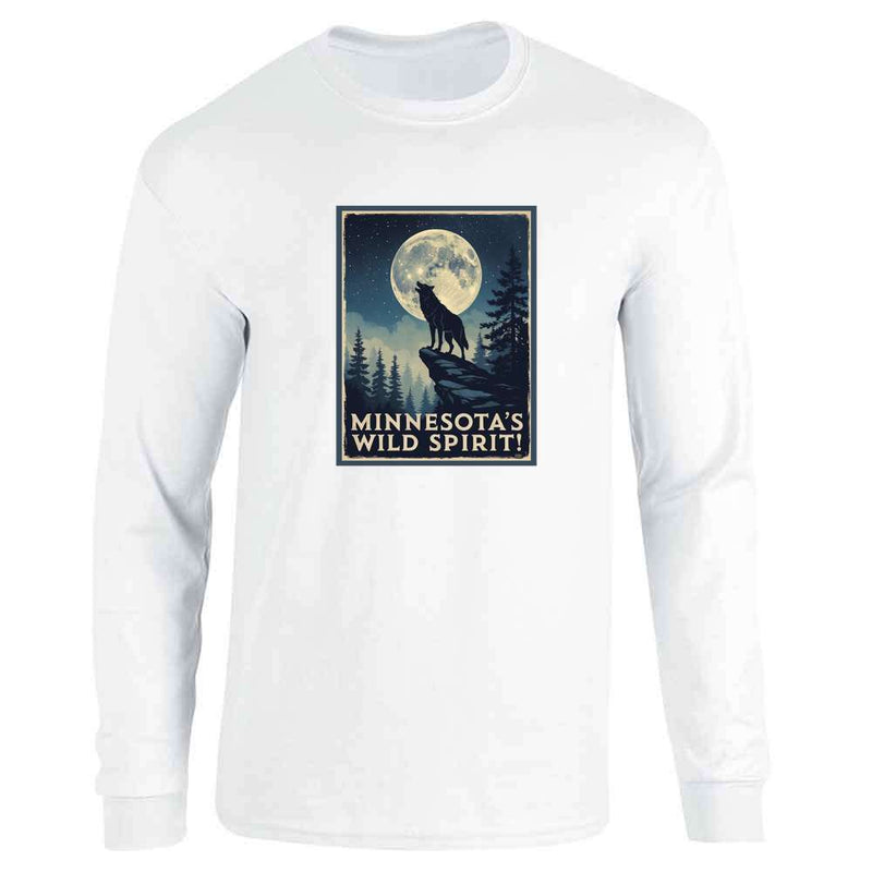 Minnesota Wild Spirit Wolf Howling At Moon  Long Sleeve
