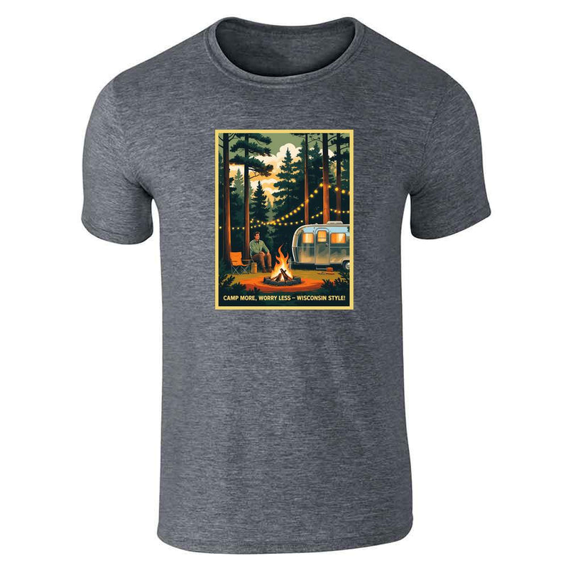 Wisconsin Camp More Worry Less Camping Retro  Unisex Tee