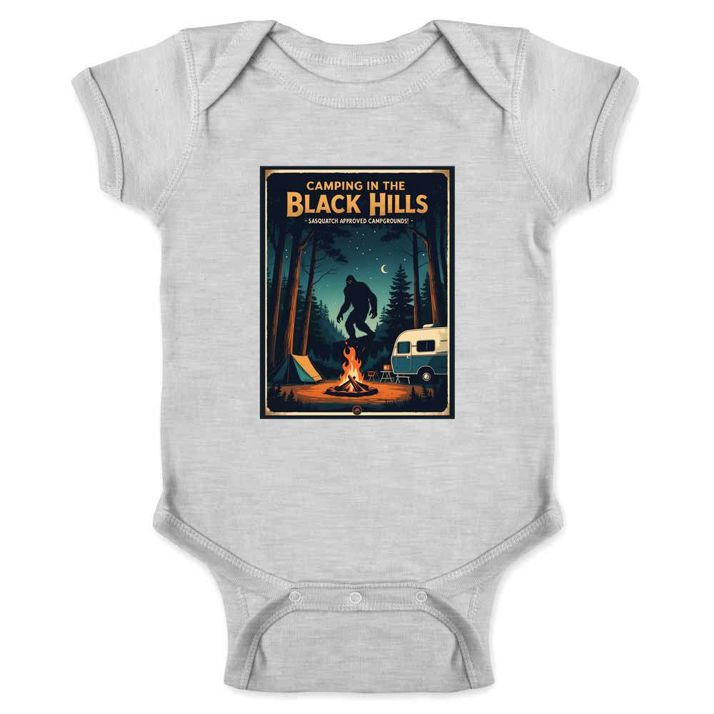South Dakota Camping In The Black Hills Sasquatch  Baby Bodysuit