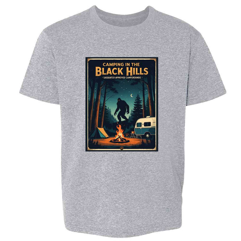 South Dakota Camping In The Black Hills Sasquatch  Kids & Youth Tee
