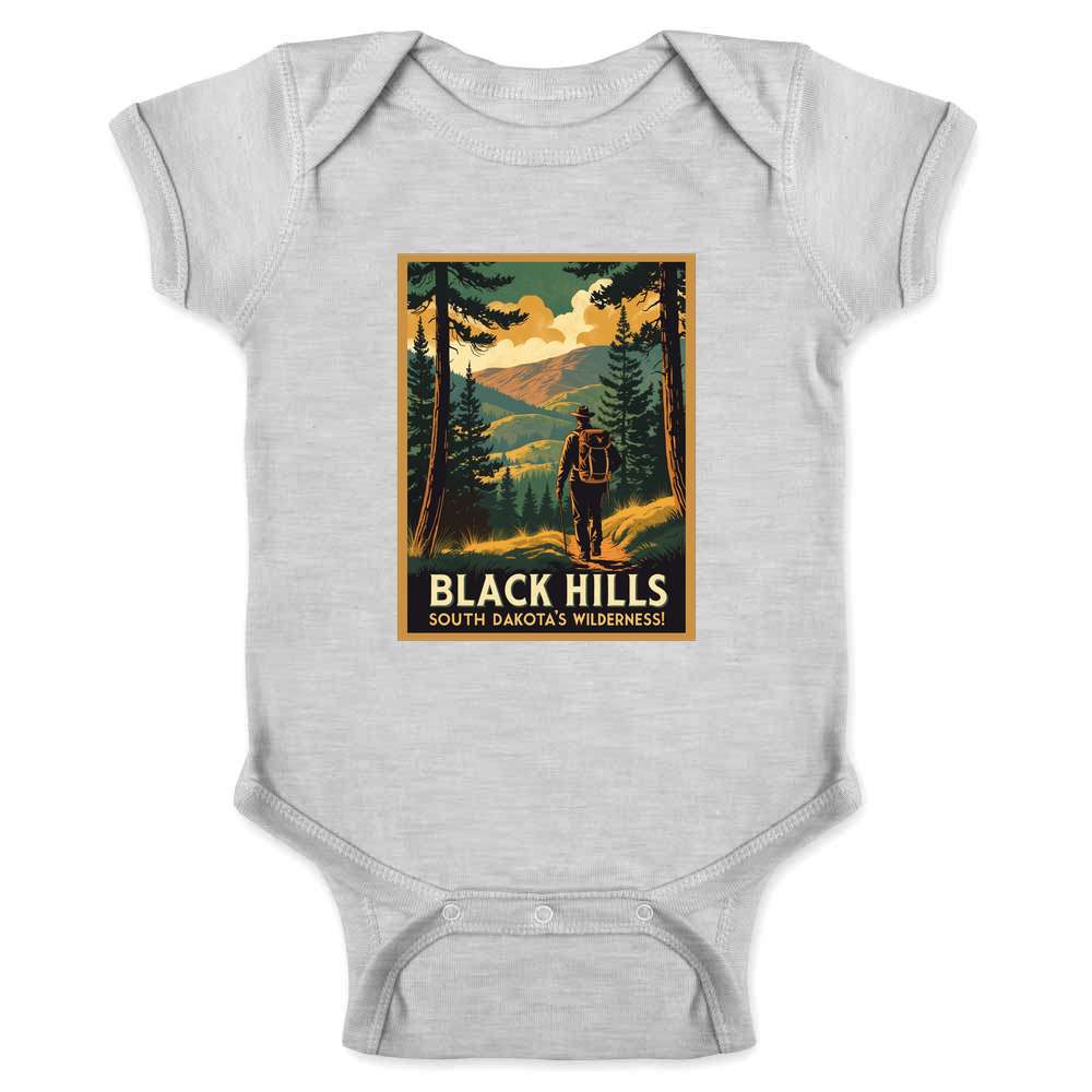 South Dakota Wilderness Black Hills Hiking Retro Baby Bodysuit