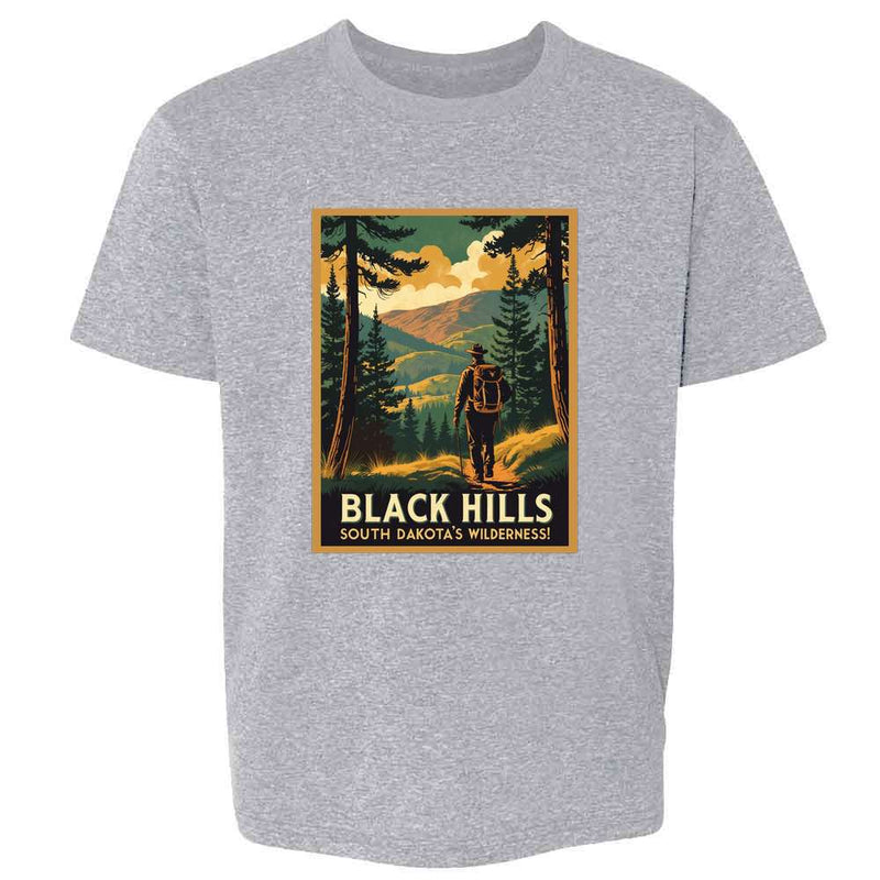 South Dakota Wilderness Black Hills Hiking Retro Kids & Youth Tee