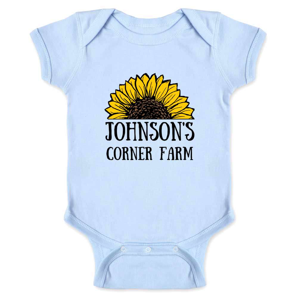 CUSTOM Johnsons Corner Farm Sunflower Logo Baby Bodysuit