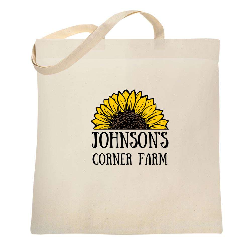 CUSTOM Johnsons Corner Farm Sunflower Logo Tote Bag