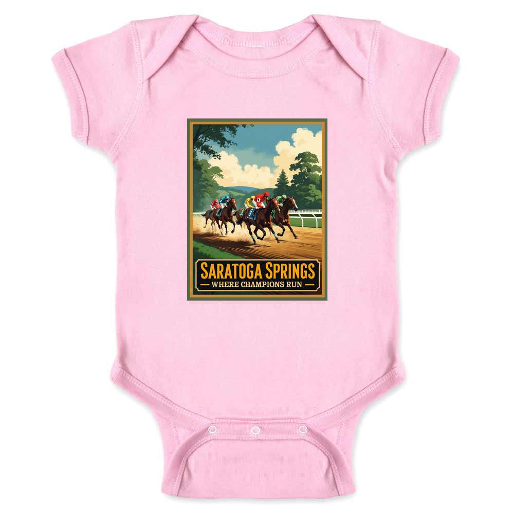 New York Saratoga Springs Where Champions Run Baby Bodysuit