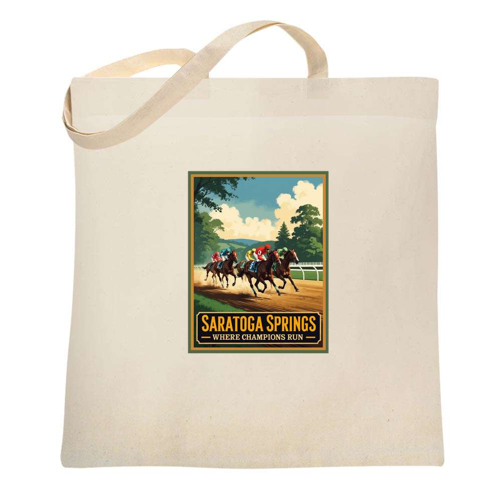 New York Saratoga Springs Where Champions Run Tote Bag