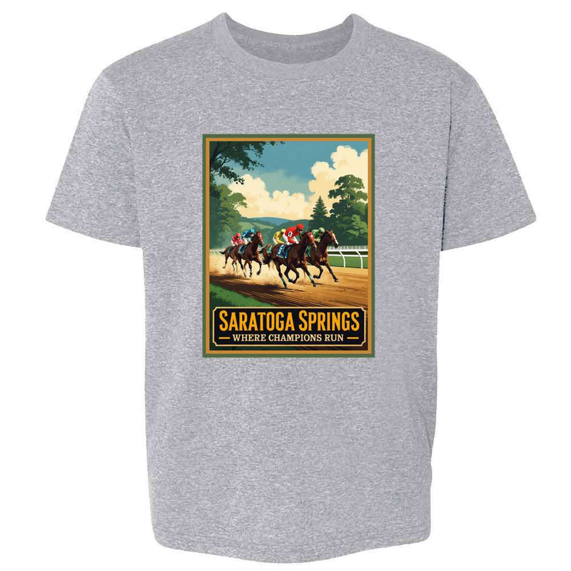 New York Saratoga Springs Where Champions Run Kids & Youth Tee