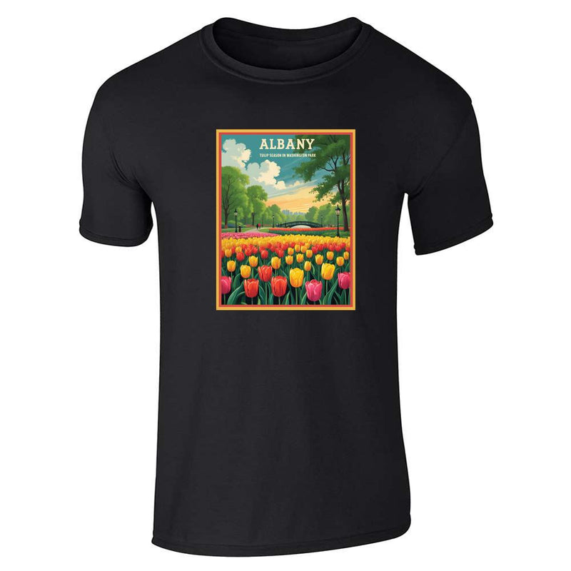 New York Albany Washington Park Tulip Season Unisex Tee