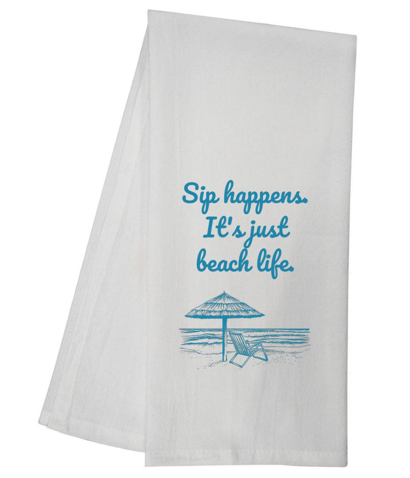 Sip Happens Beach Life Tea Towel GGTT1503