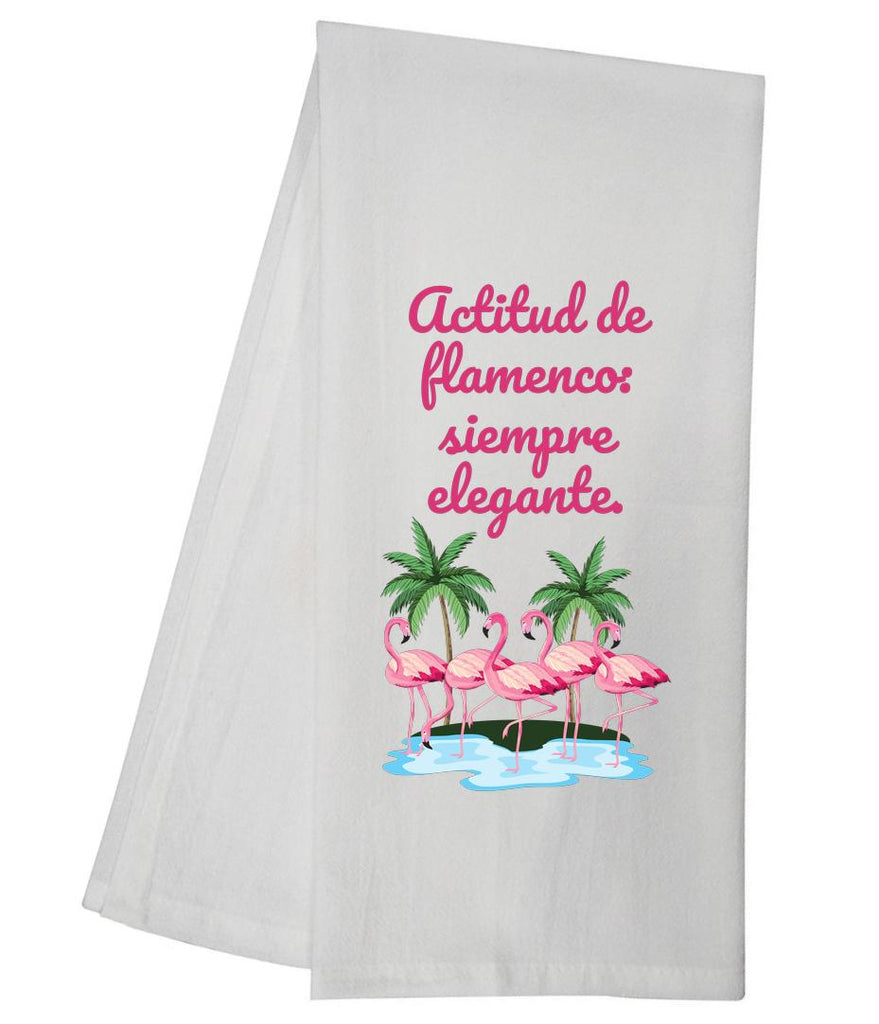 Flamingo Attitude SPANISH Tea Towel GGTT1523