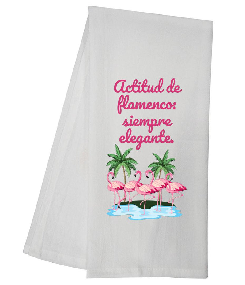 Flamingo Attitude SPANISH Tea Towel GGTT1523