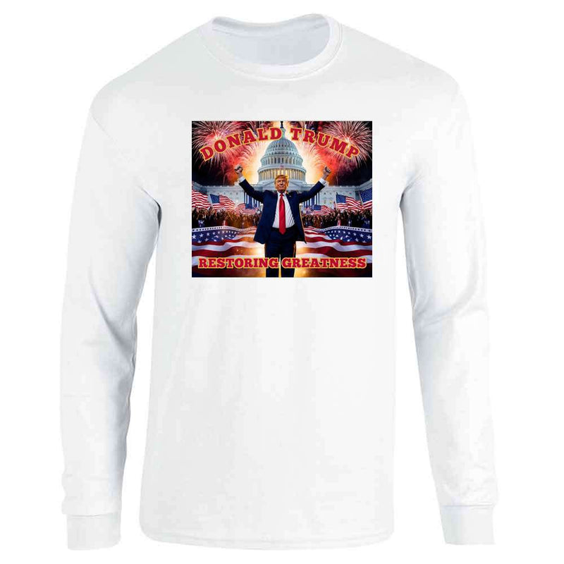 Donald Trump Restoring Greatness MAGA Fireworks Long Sleeve