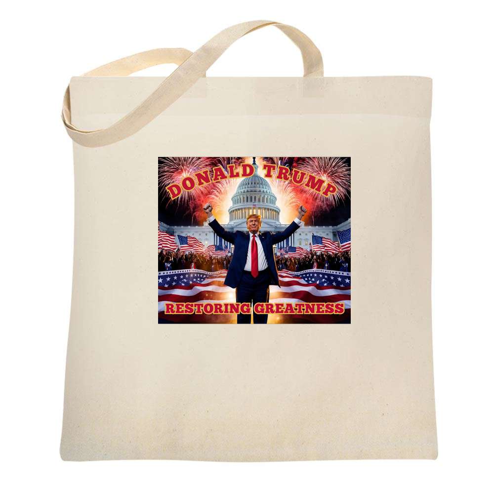 Donald Trump Restoring Greatness MAGA Fireworks Tote Bag