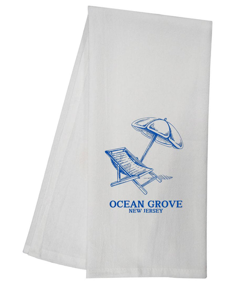 CUSTOM New Jersey Ocean Grove Beach Chair Umbrella Tea Towel GGTT1528