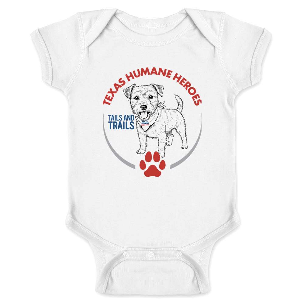 Texas Humane Heroes Tails And Trails FRONT Baby Bodysuit