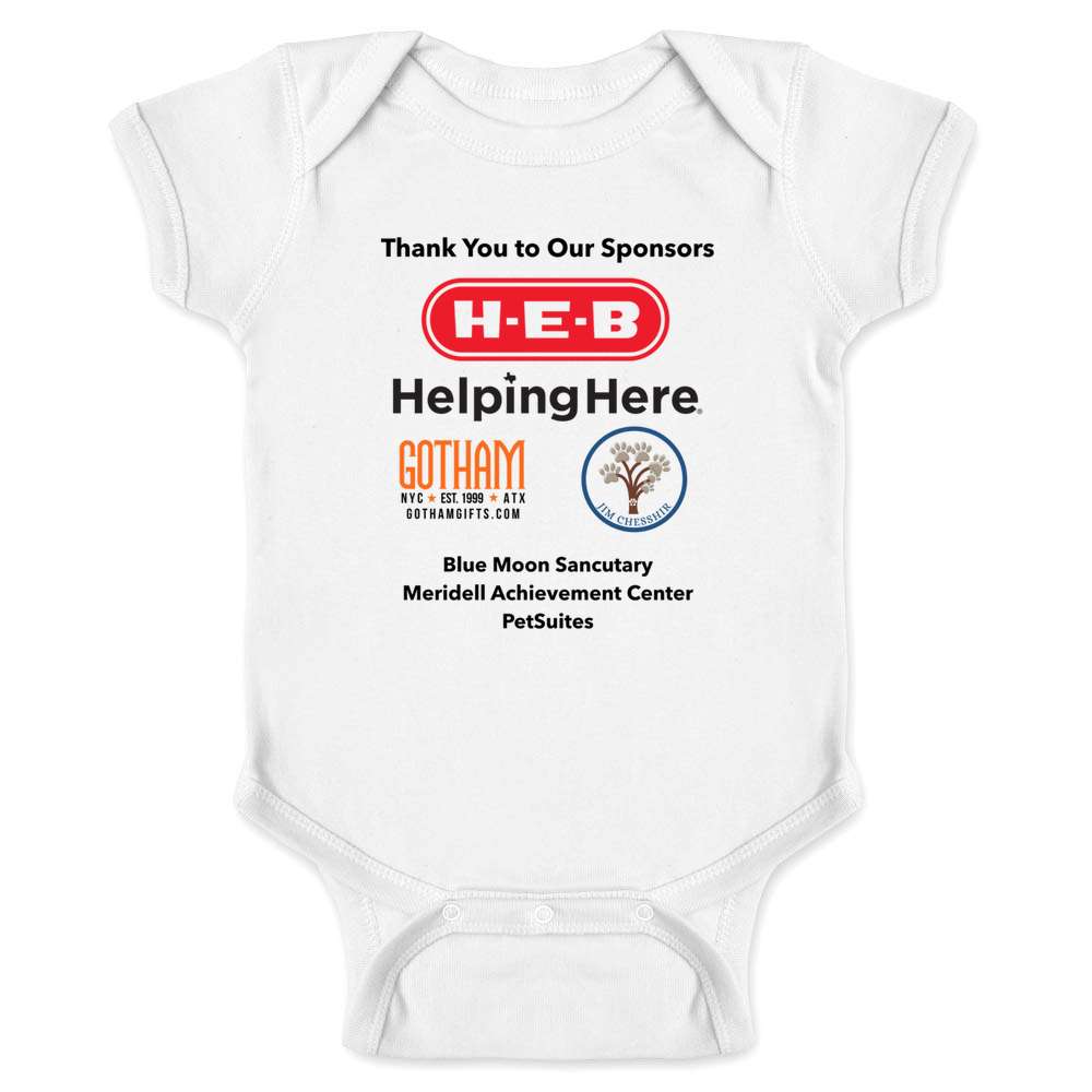 Texas Humane Heroes Tails And Trails BACK Baby Bodysuit