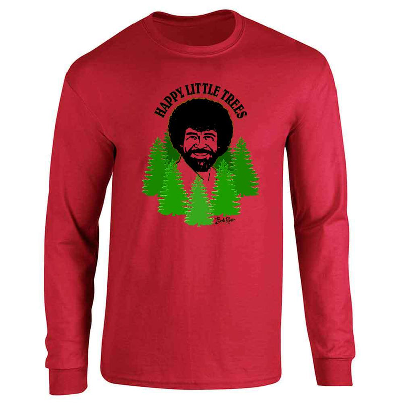 Bob Ross Happy Little Trees Retro Funny Long Sleeve