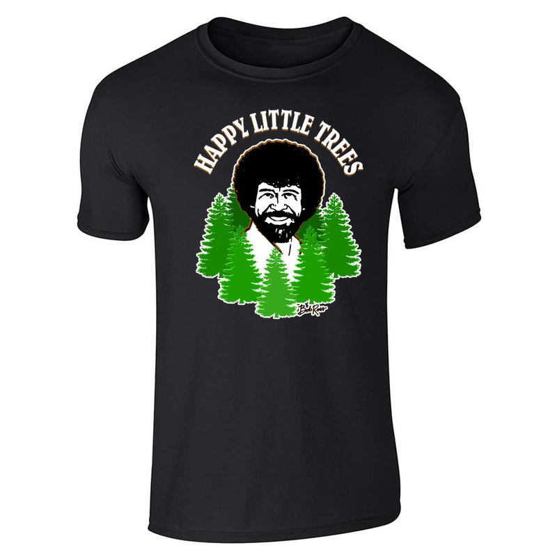 Bob Ross Happy Little Trees Retro Funny Unisex Tee
