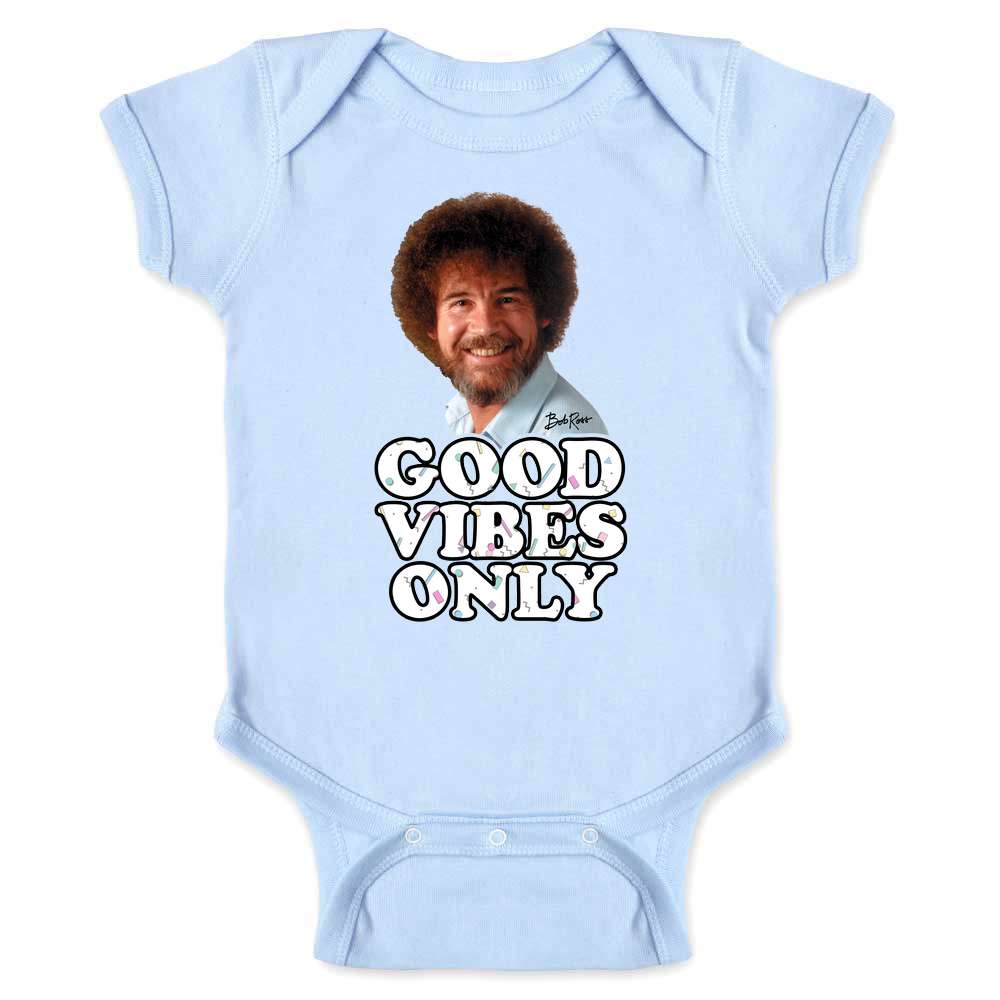 Bob Ross Good Vibes Retro Funny Art Baby Bodysuit
