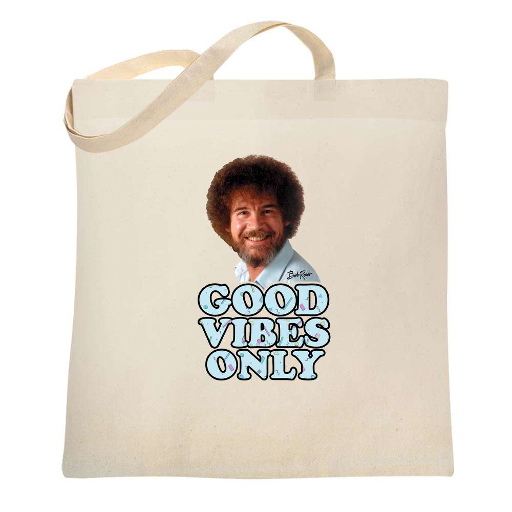 Bob Ross Good Vibes Retro Funny Art Tote Bag