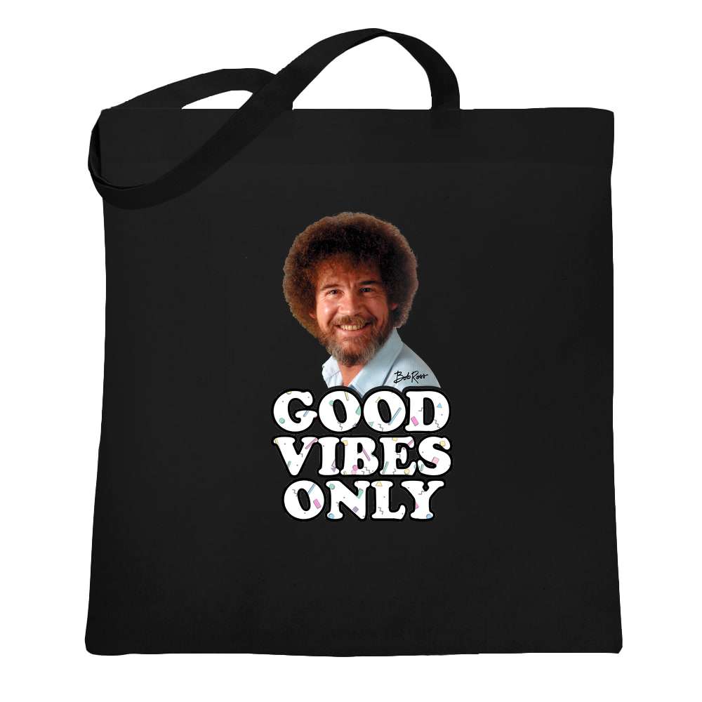 Bob Ross Good Vibes Retro Funny Art Tote Bag