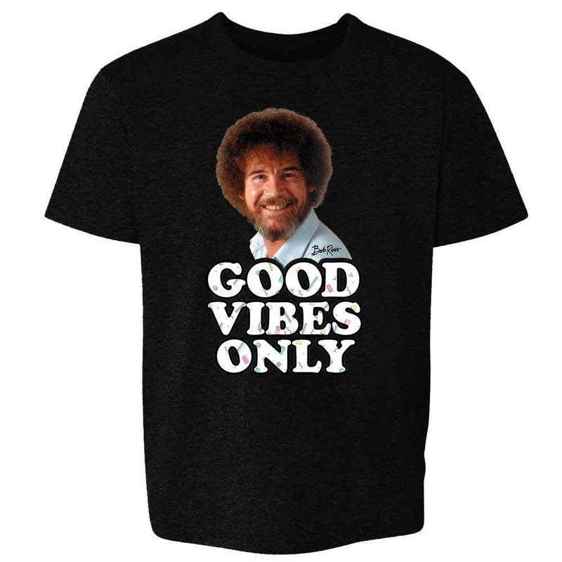 Bob Ross Good Vibes Retro Funny Art Kids & Youth Tee