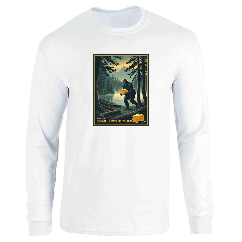 Wisconsin Squatch Loves Cheese Too Sasquatch Long Sleeve