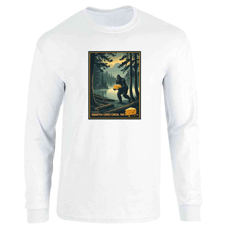 Wisconsin Squatch Loves Cheese Too Sasquatch Long Sleeve