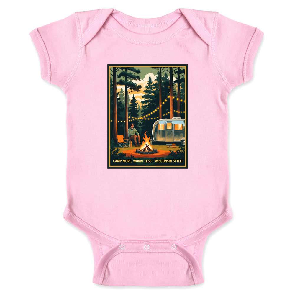 Wisconsin Camp More Worry Less Wisconsin Style Baby Bodysuit