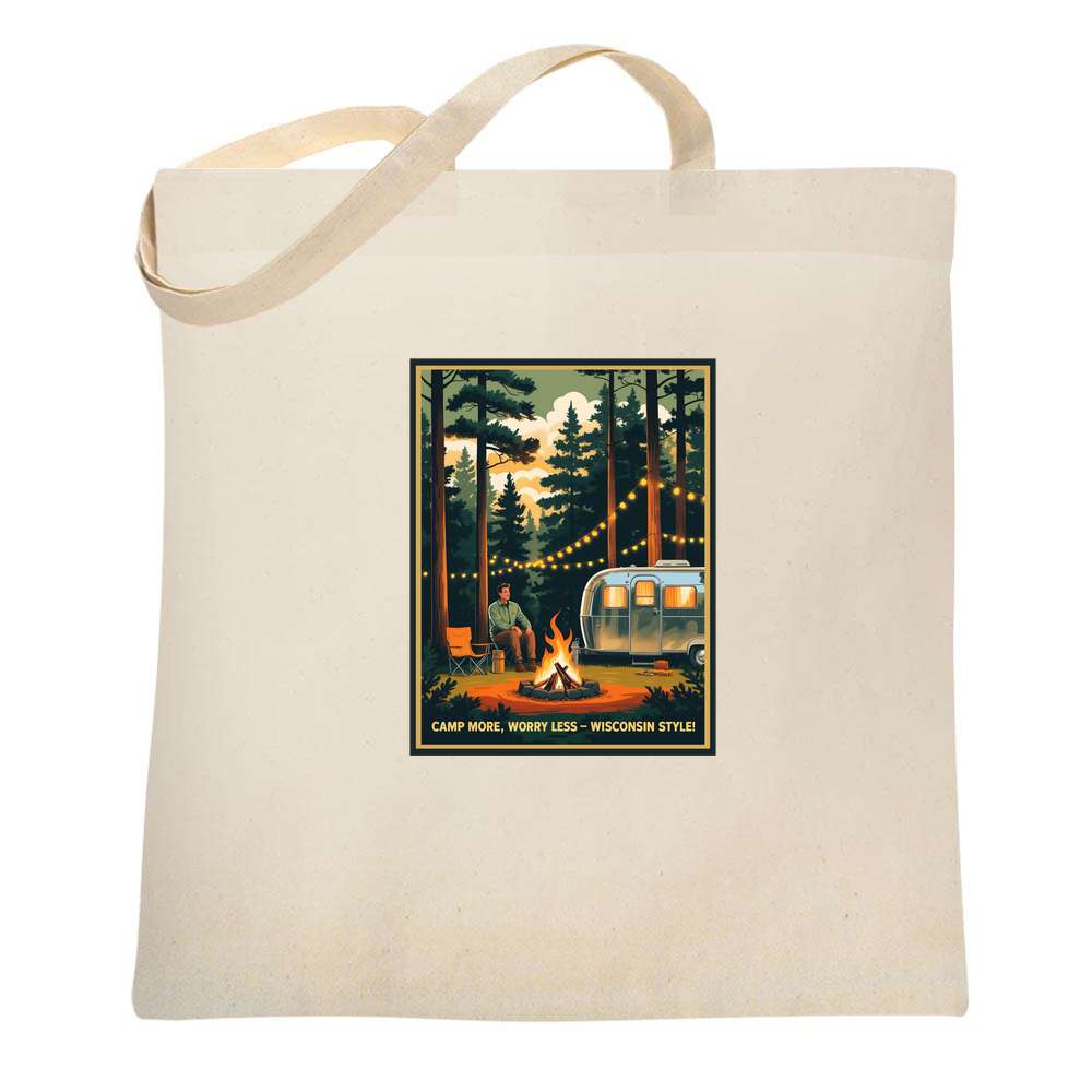 Wisconsin Camp More Worry Less Wisconsin Style Tote Bag