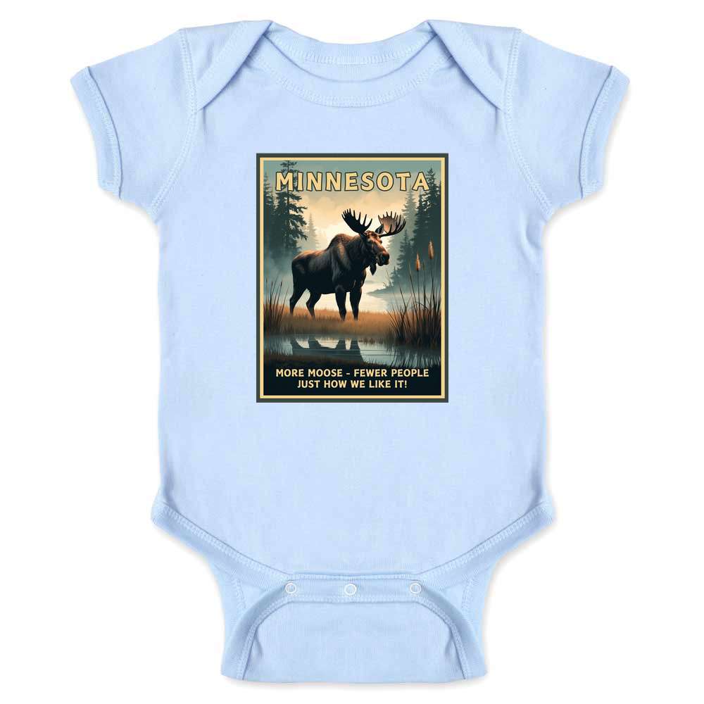 Minnesota More Moose Fewer People  Baby Bodysuit